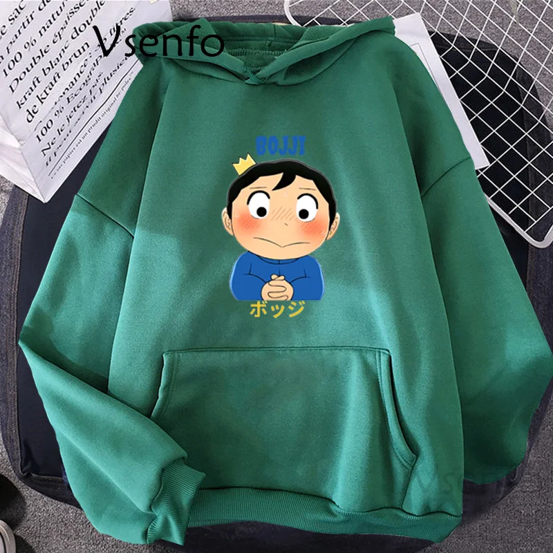 

Топ Ousama Bojji с капюшоном для женщин и мужчин, пуловер в стиле Харадзюку, зимняя одежда, женские смешные милые толстовки с мультяшным графическ...