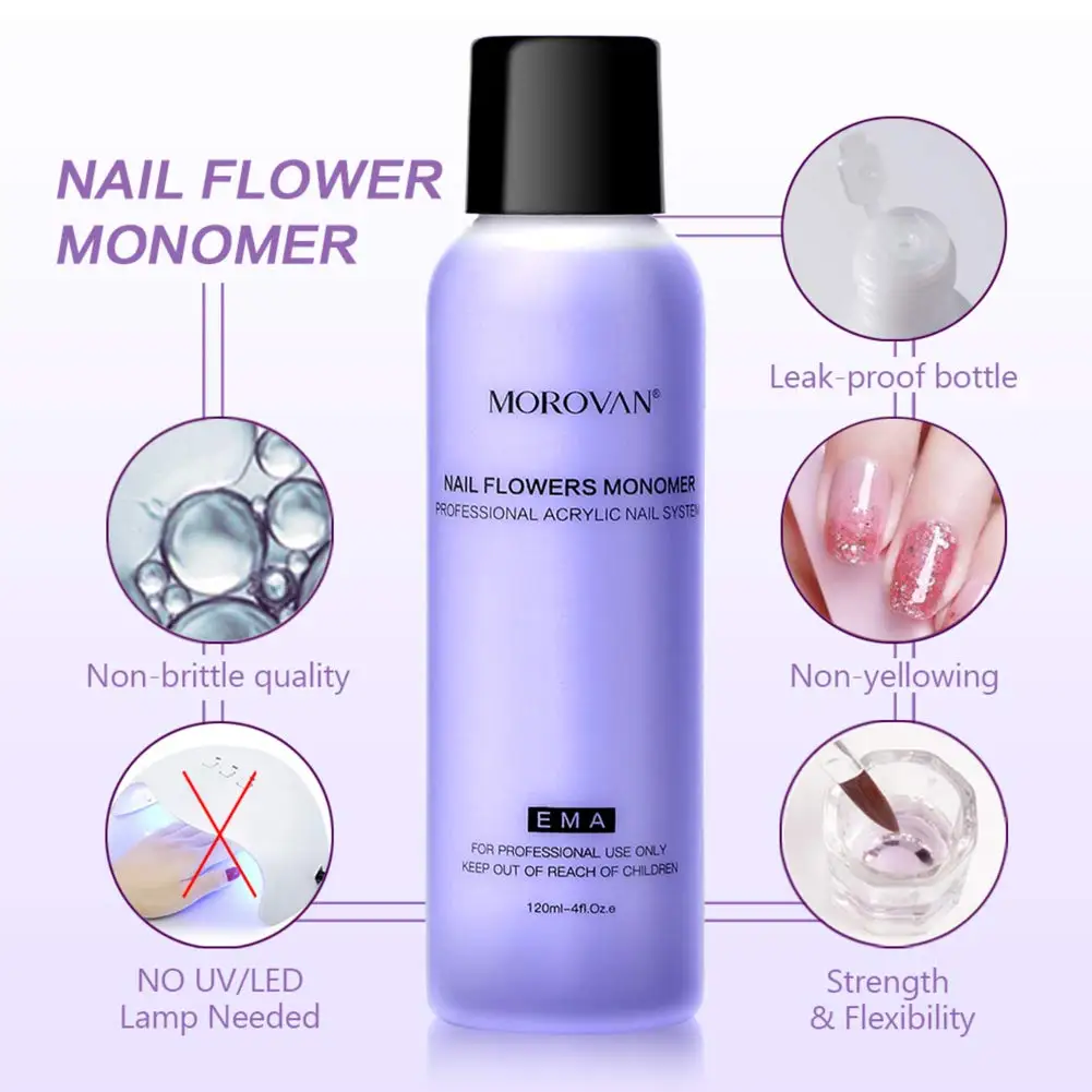 Morovan Acrylic Nail Kit Acrylic Powder and Liquid Set Glitter Full Manicure Set with Nail Brush Nail Tips for Nails Extension