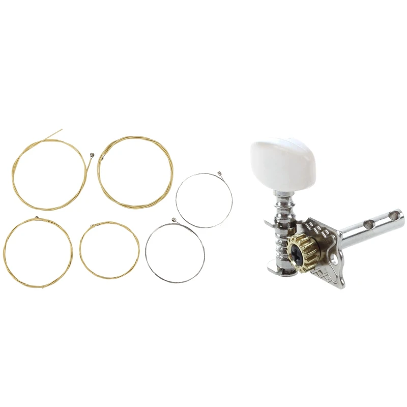 

A Set Of 6 Strings For Acoustic Guitar. & 6Pcs Acoustic Guitar String Tuning Peg Tuner Machine Head