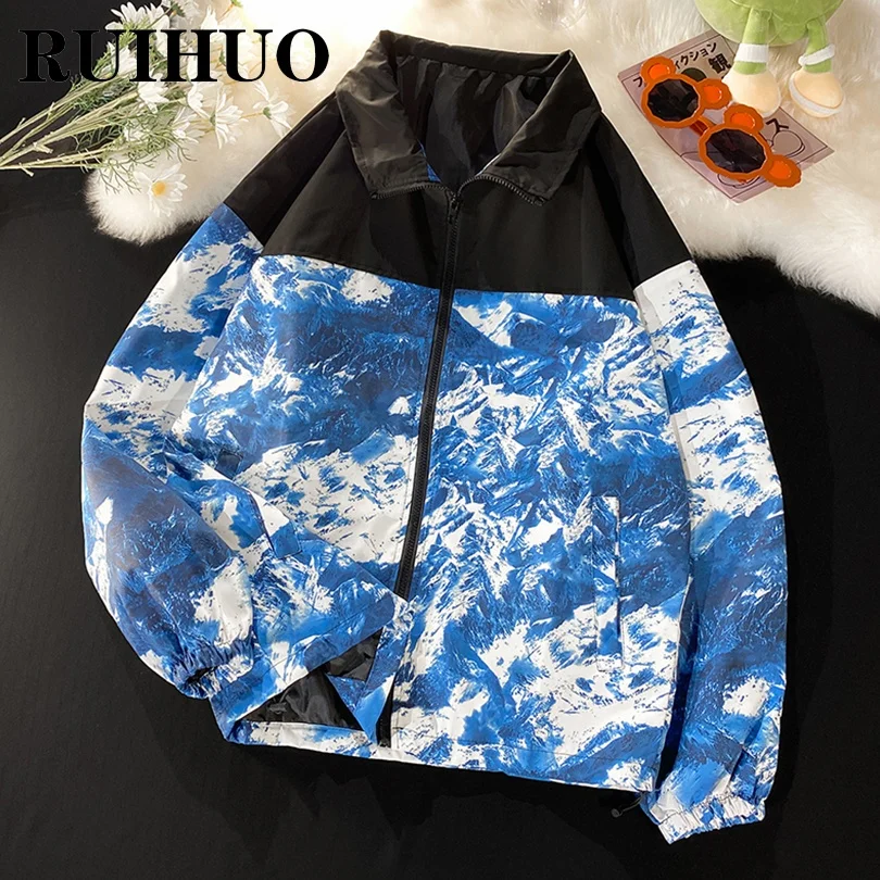 

RUIHUO Varsity Jacket Men Coat Japanese Bombers Clothes Korean Windbreaker 5XL Harajuku 2022 Spring New