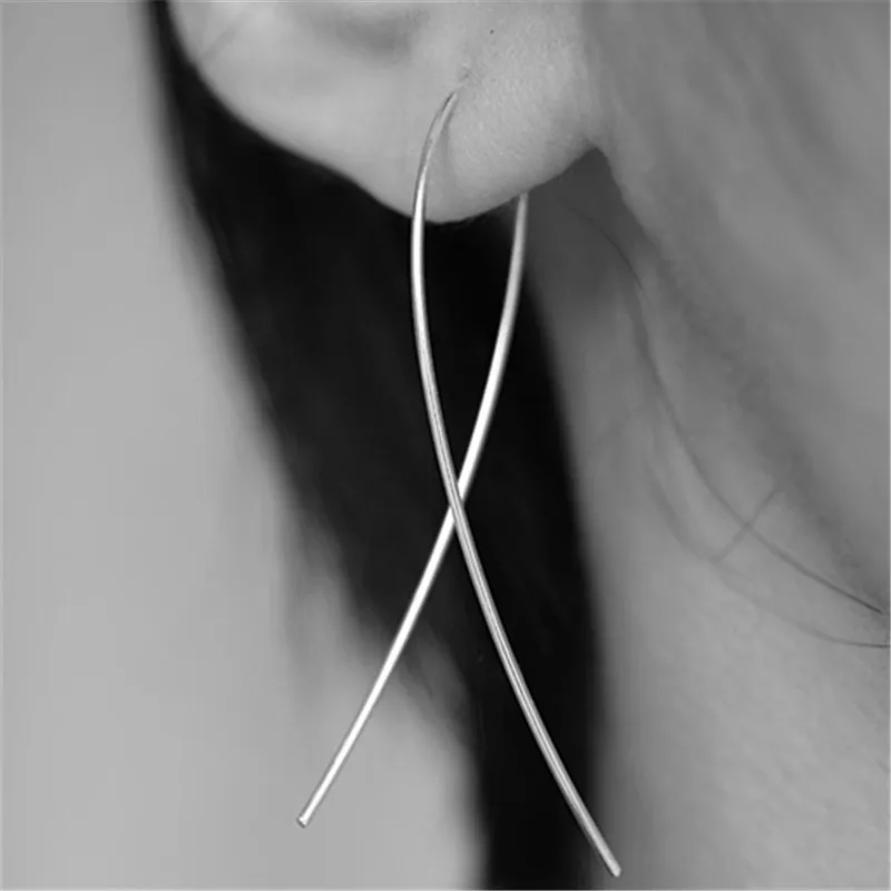 Металлические серьги-подвески в виде креста на леске для женщин и девушек |