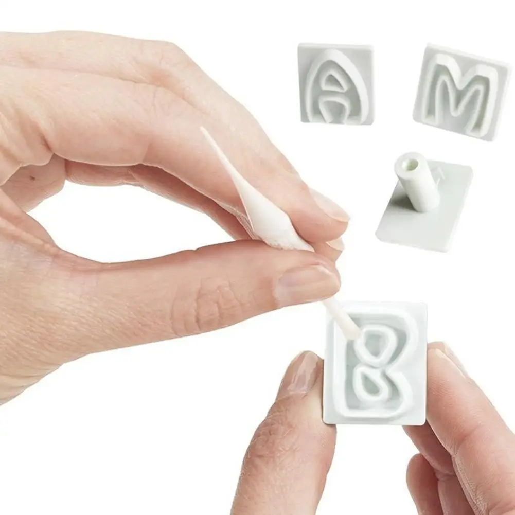 

64 stuk Plastic Alfabet Cookie Cutter Set Fondant Cutters Onderste Cake Brief Deco Art Nummer Mold Bovenste Mold en Case H5T9