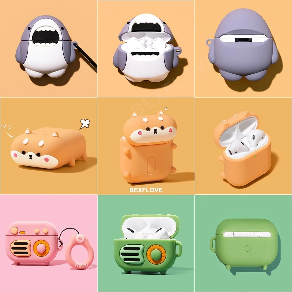 3D Cartoon Dog Earphone Case For Airpods Pro 2 3 Silicone Hearphone Cover for Apple Air Pods Earbuds Accessory | Электроника