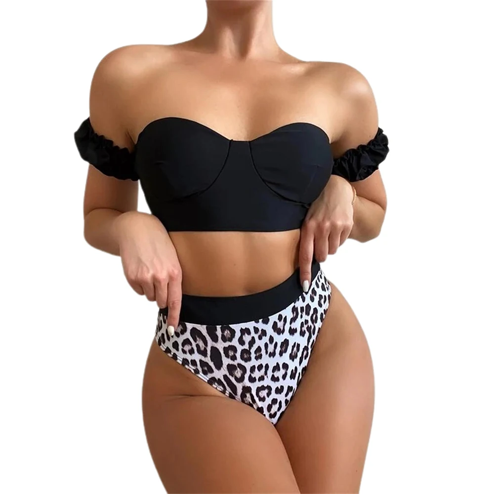 

Сексуальный элегантный комплект бикини с открытыми плечами пуш-ап сексуальный комплект бикини женский купальник с высокой талией купальны...