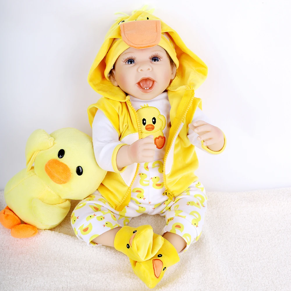 

Набор силиконовых кукол Reborn Baby, милая мягкая большая желтая утка, подарок для принца, игрушка, настоящий детский художественный подарок на д...