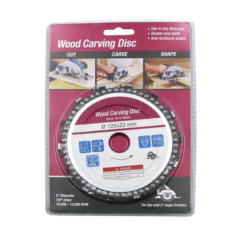 

5 Inch Multifunctional Chain Saw Blade Fine Abrasive Cutting Chain Woodworking Chain Disc Cutting Disc Angle Grinder CuttingDisc