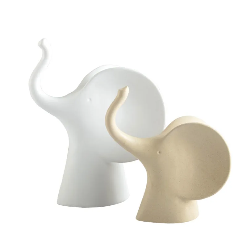 

Gilded Elephant Modern Decor Ceramic Ornaments Brief Animal Statue Crafts Statuette Tabletop Furnishings Living Room Decoration
