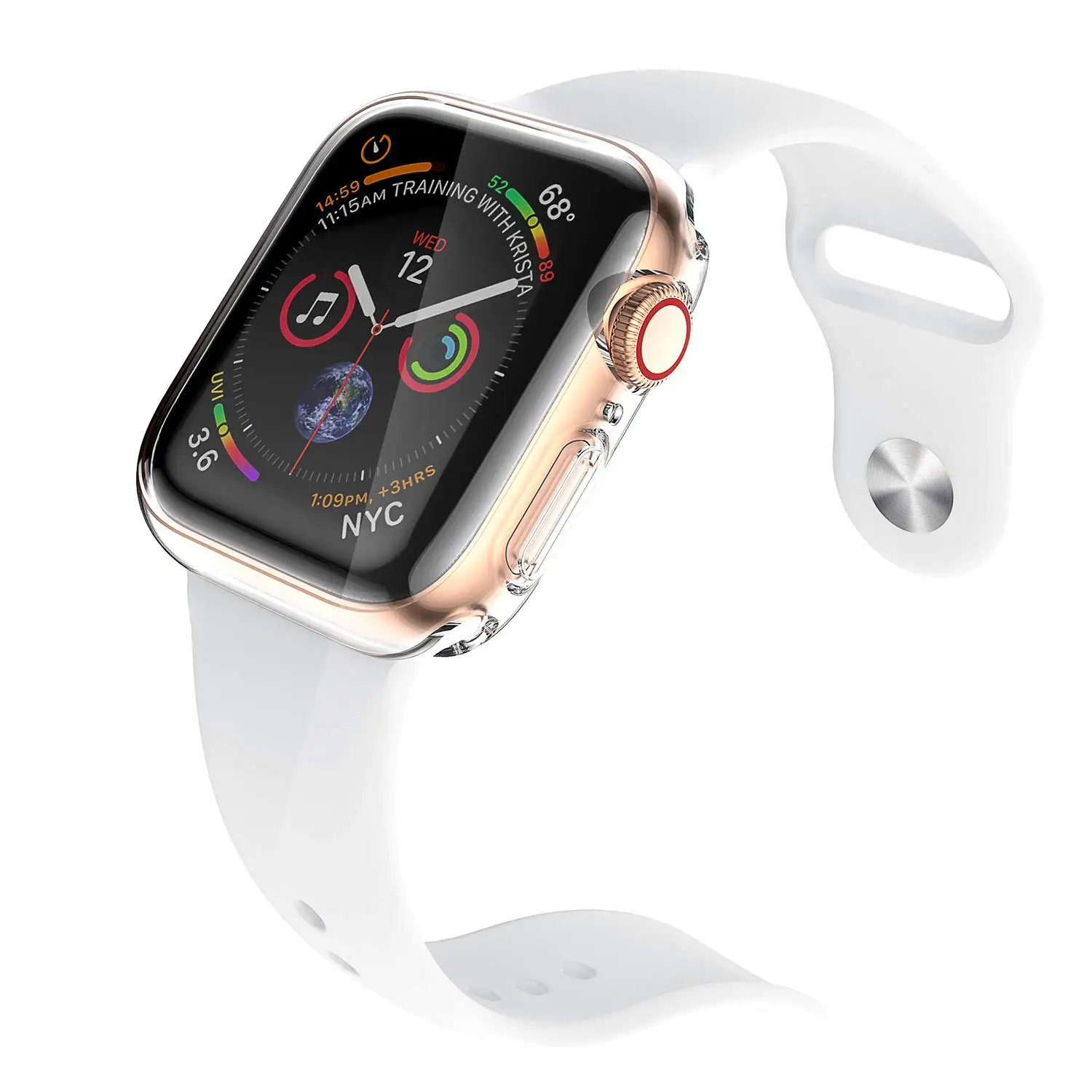 Силиконовый чехол для apple watch band 4 44 мм 40 мм(iwatch 5) все вокруг ультра-тонкая прозрачная рамка iwatch 3 2 1 Аксессуары для apple watch
