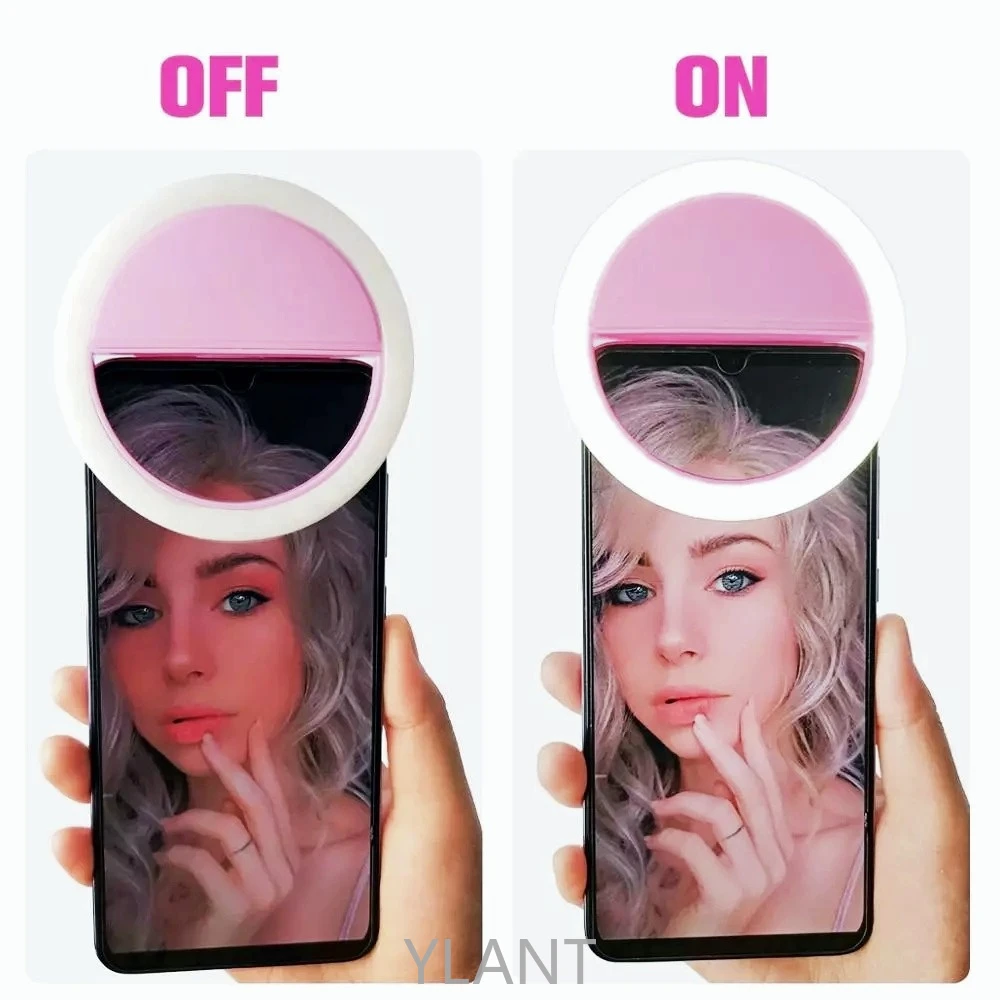 

SWT LED Light Ring Lamp Selfie Ring Light Mobile Phone Clip Lens Novelty Lights Lamp Emergency Dry Battery For Photo Camera