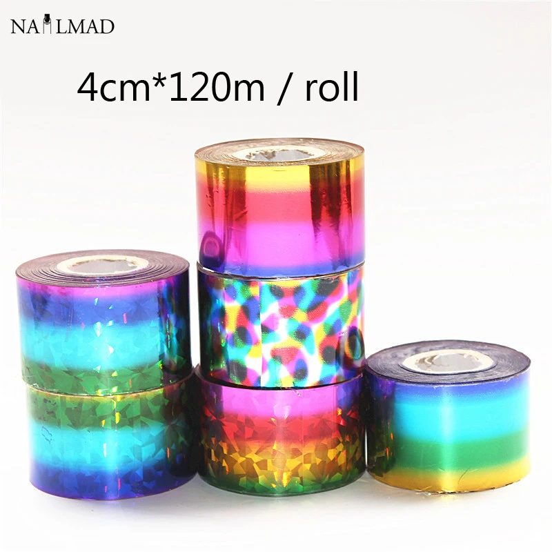 120 м х 4 см Фэнтези Звездное голографический ногтей Фольга s металлический Цвет