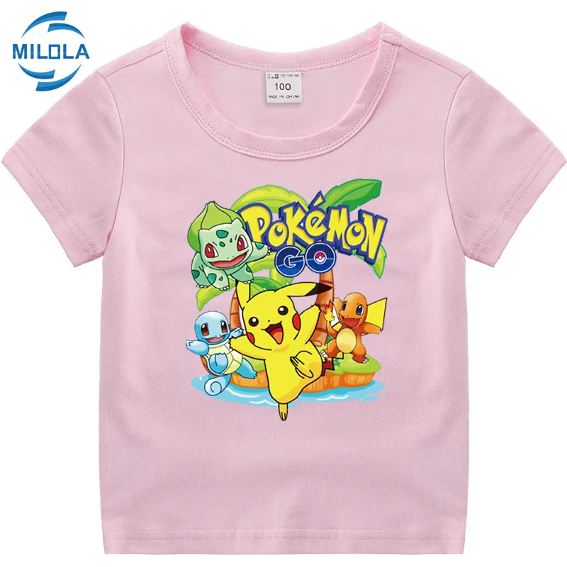 Takara Tomy Pokemon футболка Пикачу для детей летние футболки мальчиков и девочек смешная