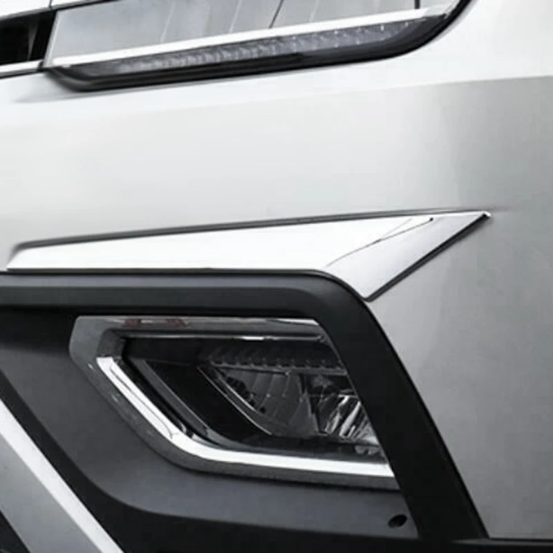 

1Pair Chrome Car Front Fog Light Lamp Eyelid Cover Decoration Strip Trim for Atlas 2017-2020