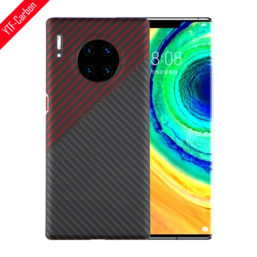 YTF Чехлы из углеродного волокна для телефонов Huawei Mate 30 Pro чехол арамидного