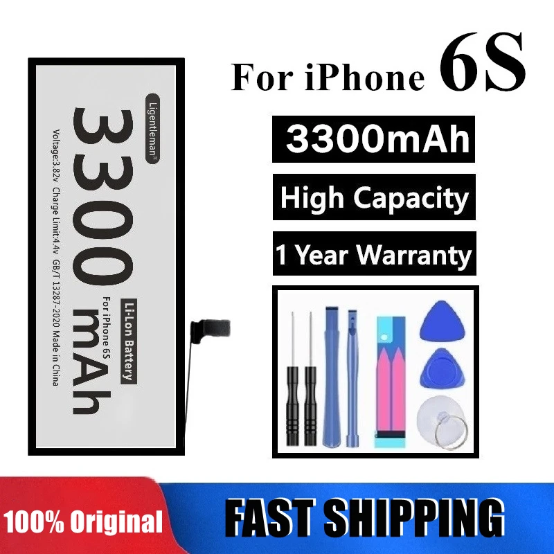 

New AAAAA zero-cycle high-quality battery for iPhone 6s Batteries tool sticker and phone case For iPhone 6S mobile phone battery