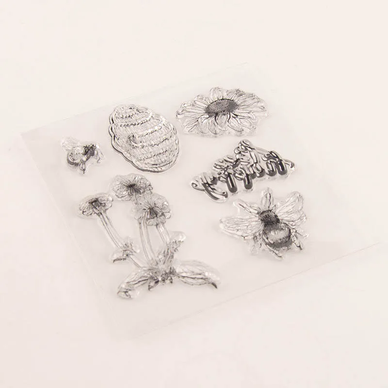 Сделай Сам скрапбукинг узор пчелы цветок прозрачные штампы для изготовления