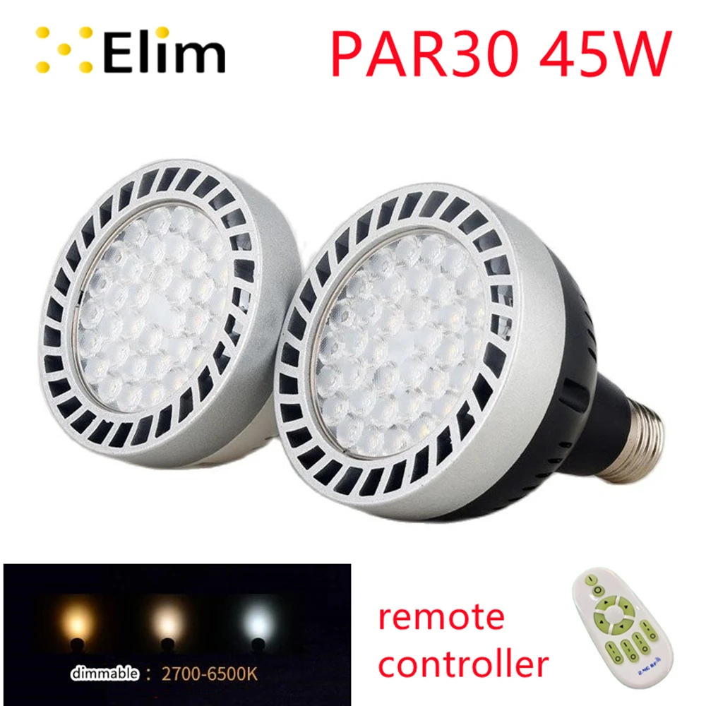 E27 Par30 LED Par Lamp Stepless Dimming 2700K To 6500K Warm White To Cold White With Remote Controller Led Bulb Track Light