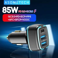 85w led car charger usb type c 3port pps scp afc pd qc3 0 quick charger for laptop car phone charger for iphone huawei samsung