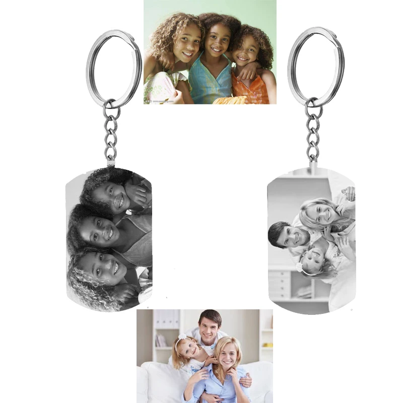 Персонализированный брелок из нержавеющей стали с гравировкой для фотографий и