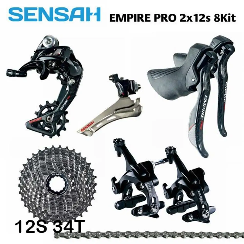 SENSAH EMPIRE PRO 4 6 8 комплектов Углеродное волокно 2x12Speed 24s Road Groupset R/L переключатель + R/F