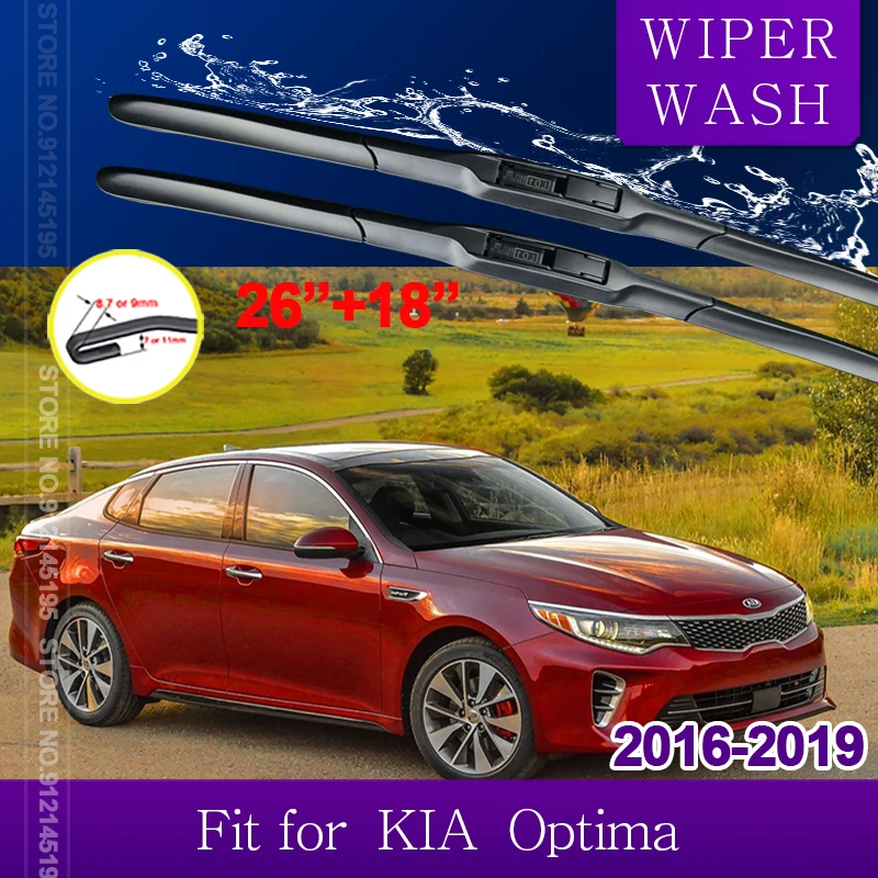 

Car Wiper for KIA Optima JF 2016 2017 2018 2019 K5 Front Windscreen Windshield Wipers Blade Car Accessories Stickers 26"+18"