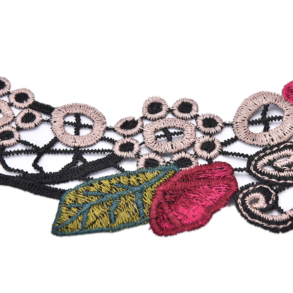 Вышитый цветочный кружевной шейный воротник|Вышивка| |