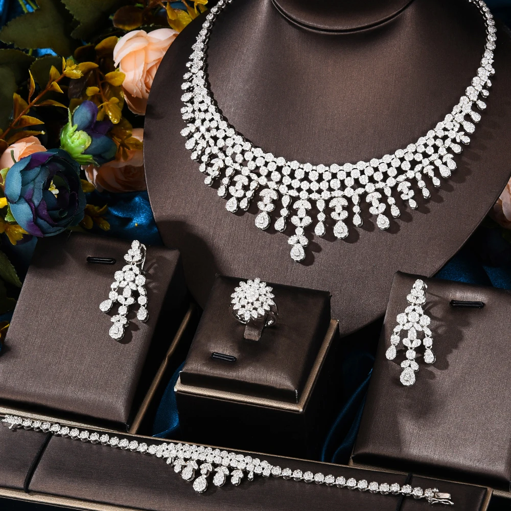 

GODKI African Tassels Jewelry Set For Women Wedding Zircon AAAAA Quality Cubic Zirconia Bridal Wedding Evening Earring Necklace