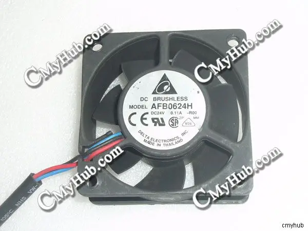 

For DELTA AFB0624H R00 DC24V 0.11A 6025 6CM 60mm 60x60x25mm 3Pin 3Wire Cooling Fan