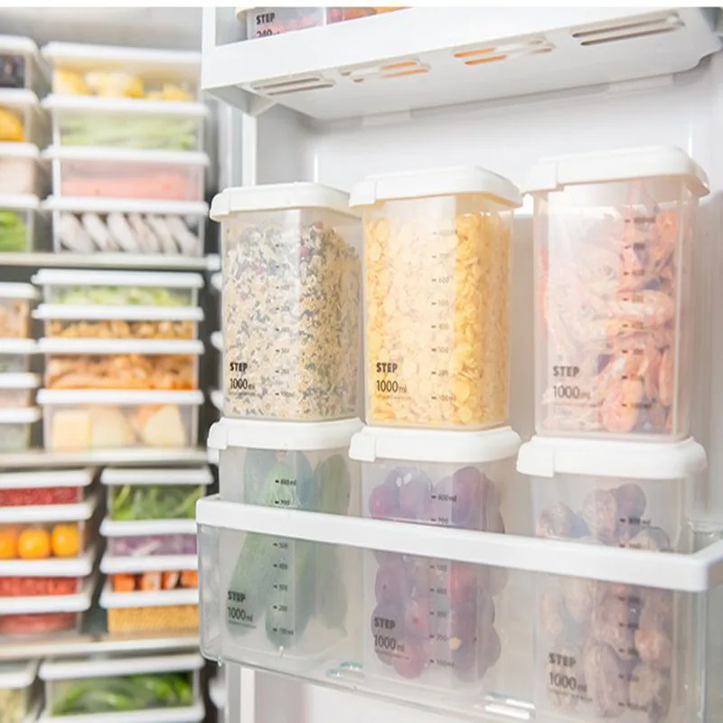 Пластиковый ящик для хранения пищевых продуктов Герметичный Бак для кухни Холодильник герметичный ящик для хранения прозрачный полипропиленовый материал 260 мл-1800 мл