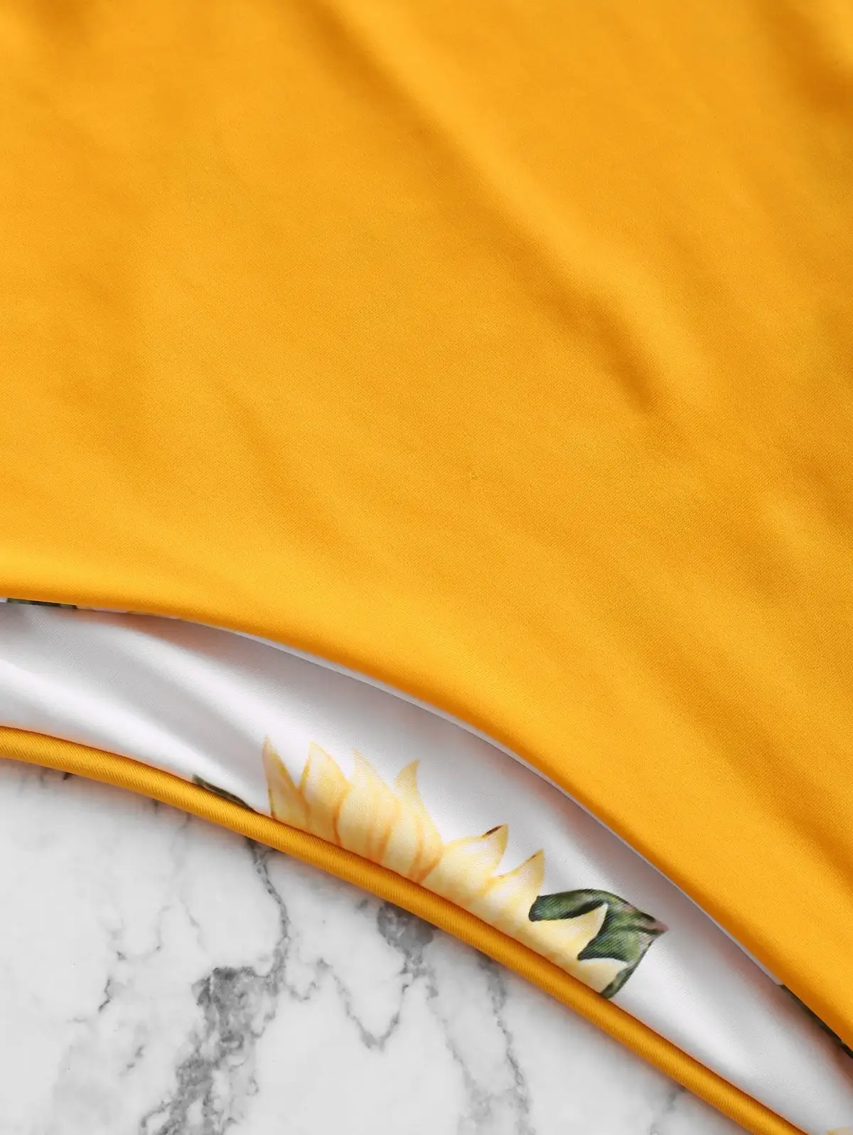 Комплект бикини с высокой талией 2019 принтом подсолнухов пуш ап укороченный топ