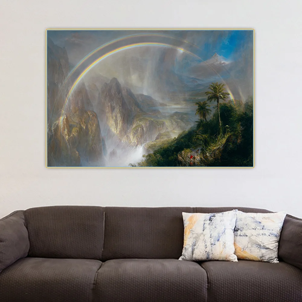 

Canvas Oil Painting Frederic Edwin Church"Rainy Season In The Tropics"Home Room Interior Decoration Wall Aesthetic Backdrop