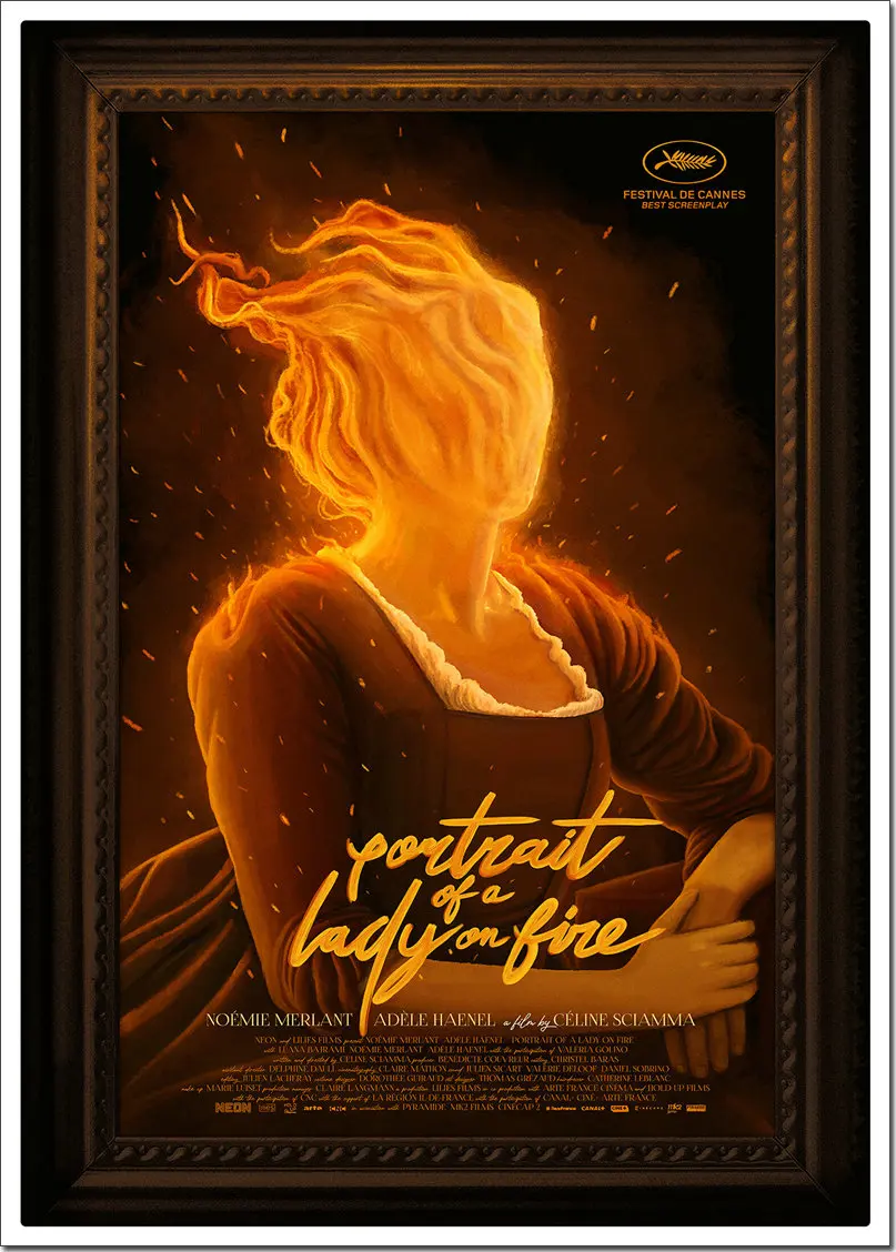 HD живопись Франция мойв портрет Alady On Fire пленка девушка плакат леди лесбийское