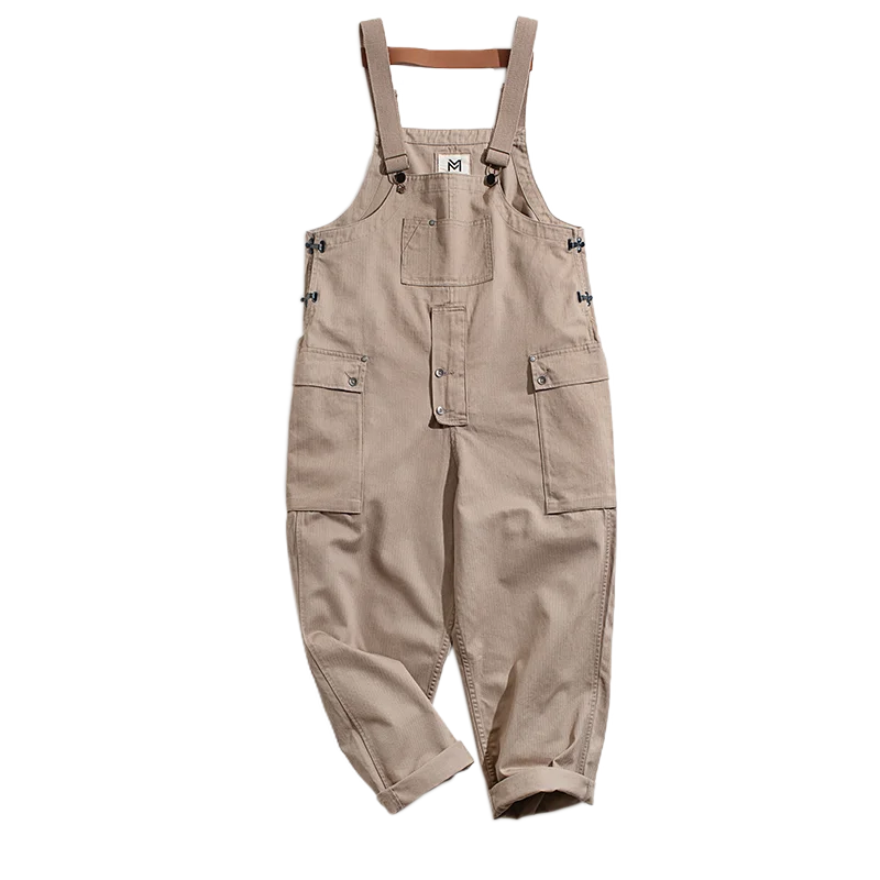 

Streetwear Men Harajuku Overalls Suspender Jumpsuit Loose Straight Pants Men Pocket Bib Men's Casual Trousers Jump