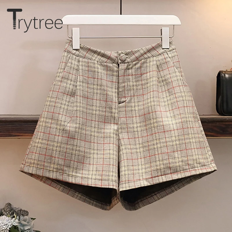 Trytree женский клетчатый Комплект из трех предметов повседневный однобортный Топ