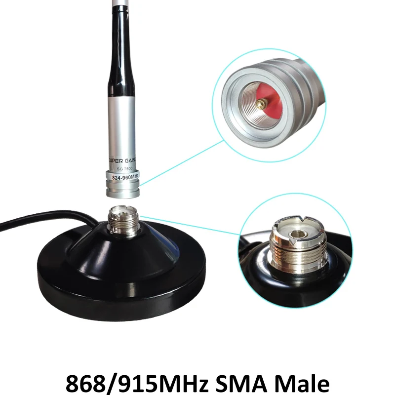 GSM Antenna 868MHz 915mhz antenna 10dbi SMA male connector 868 mhz 915 IOT antena sucker aerial with 3M Extension cable antenne