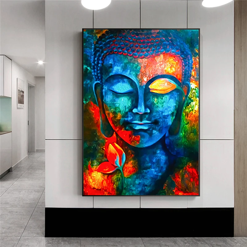 

Abstract Buddha Canvas Art Paintings On The Wall Colorful Buddhism Posters And Prints Modern Cuadros Pictures For Living Room