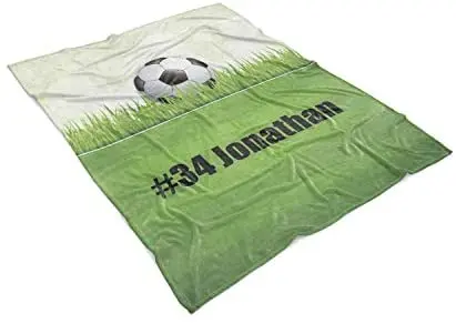 Economici Pile Da Calcio Personalizzato E Coperta Da Tiro Sherpa-nome E Per Ragazzi Ragazze Coperte Per Bambini Perfette Per Biancheria Da Letto O Regalo