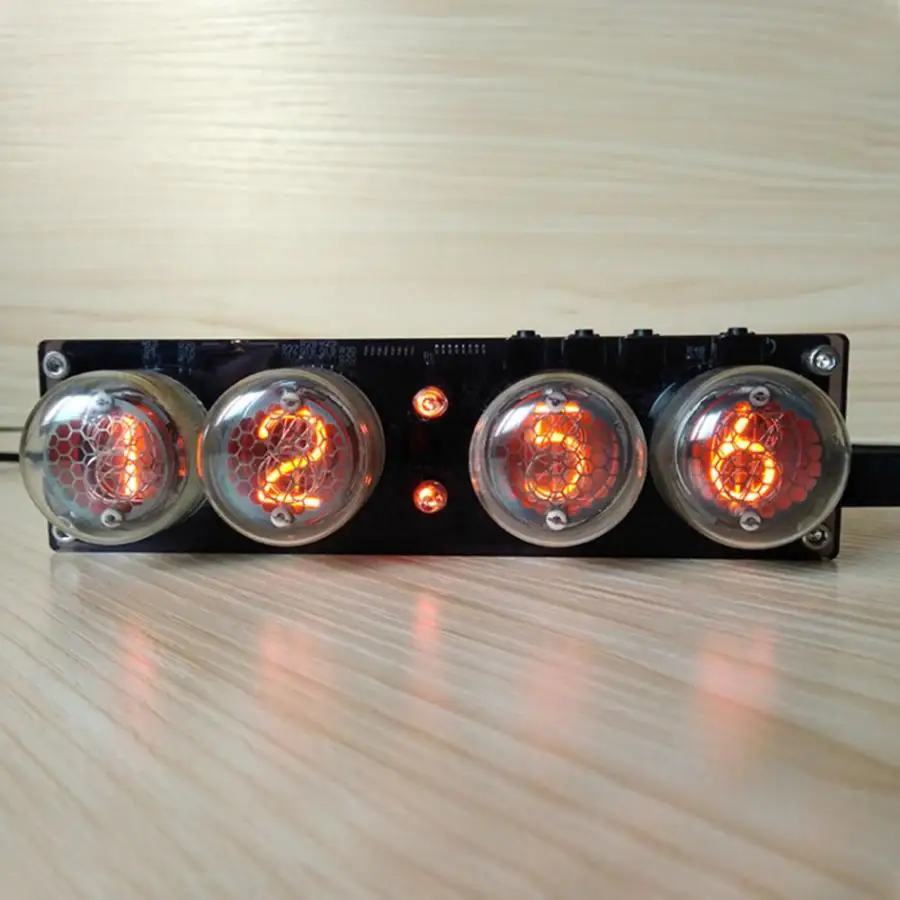 4 битный интегрированный дизайн Nixie Tube часы с дистанционным управлением для