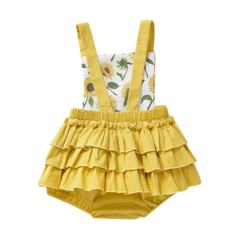 

Baby Girl Clothes Sleeveless Romper Ruffled Bodysuit Printed Kawaii Baby Set Toddler Girl Outfits Kids Clothes