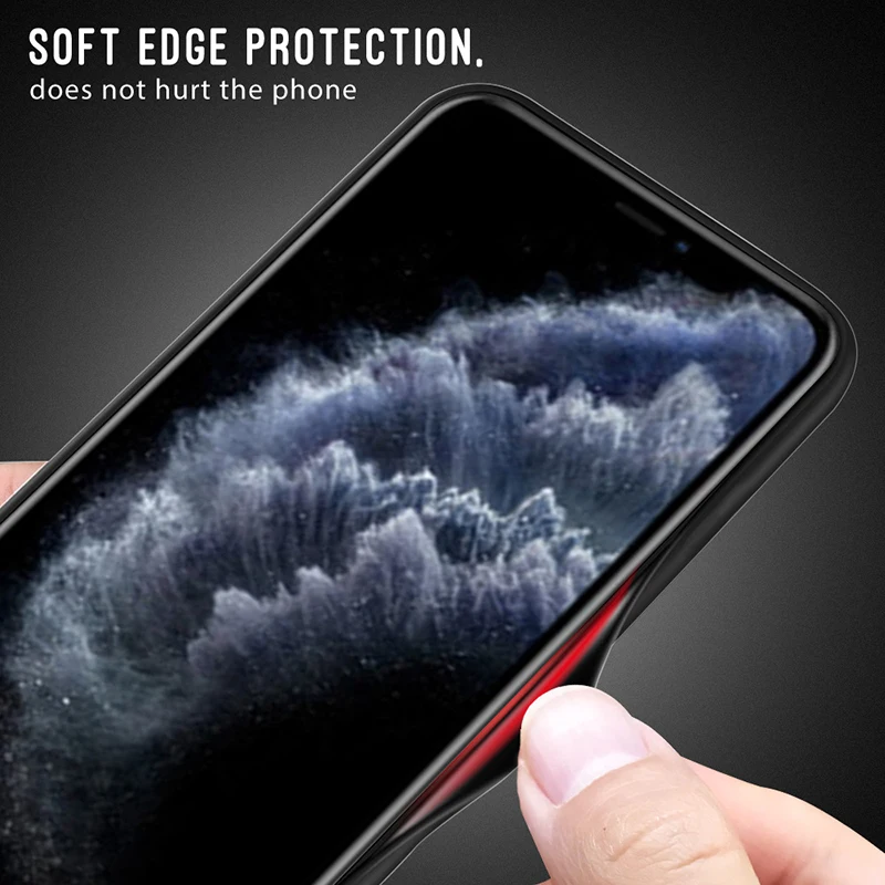 Gradient Tempered Glass Texture Back Phone Case For iPhone 11 Pro Max XS XR 8 7 6 Plus SE 2020 Full Cover TPU | Мобильные телефоны