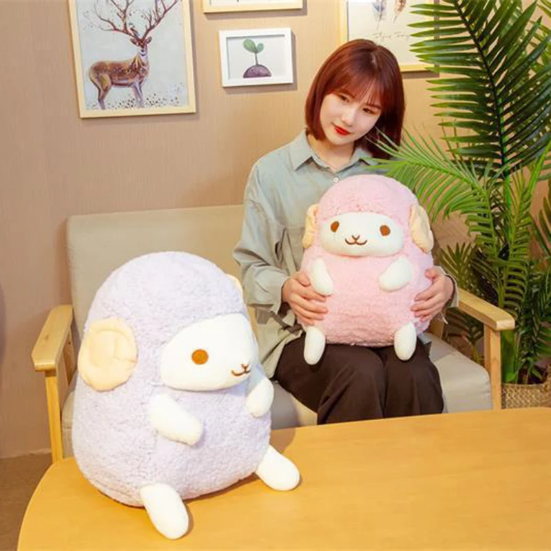 

Sitting Sheeps Plush Toy Stuffed Animals Appease Doll 3 Colors Cartoon Lamb Doll 30/40cm Height Gift Decoration PAK55