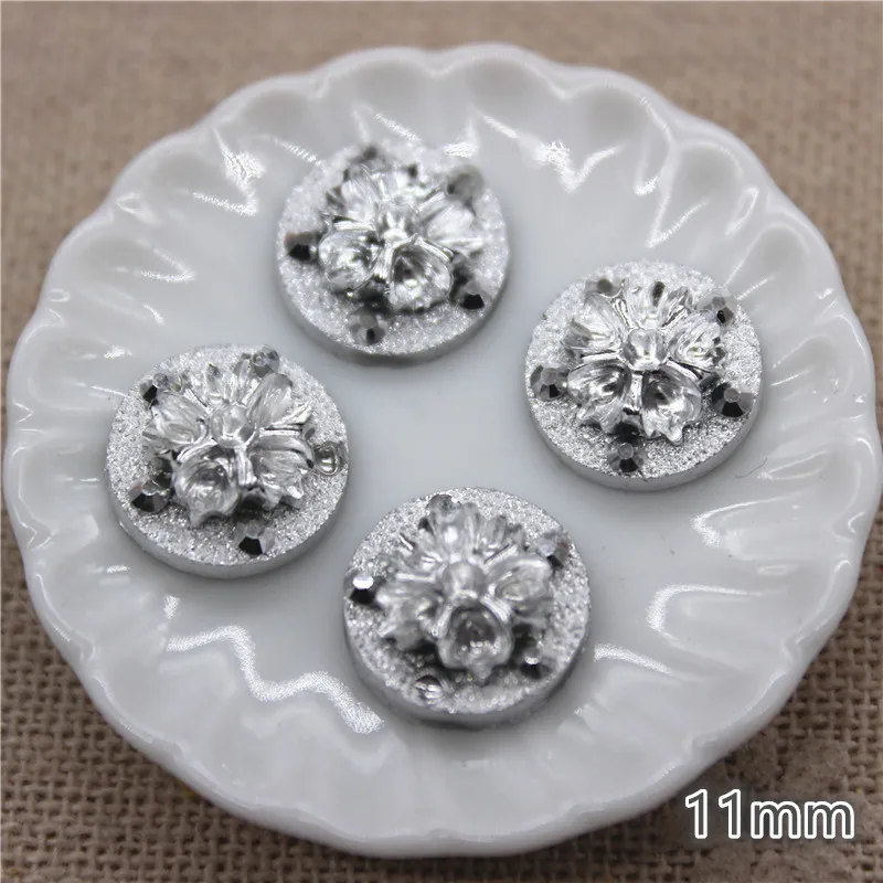 100 шт. блестящие серебряные круглые/морские звезды/Сердце/цветок/корона/вишня из