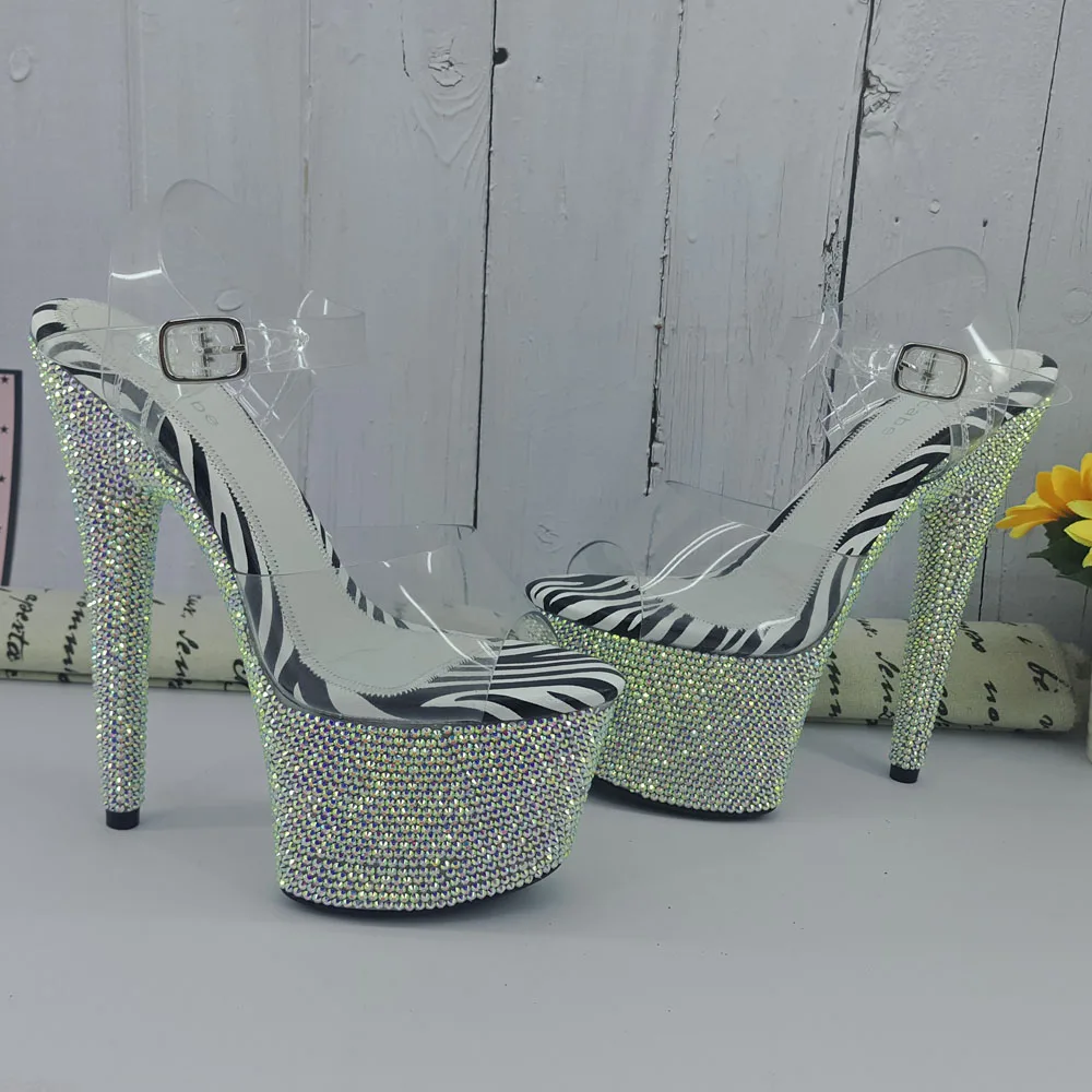 Leecabe/модные босоножки для танцев на шесте со стразами каблуке 17 см женская обувь
