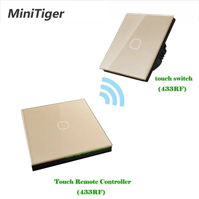 Minitiger стандарт ЕС 1 банда 2 способ 433 Мгц дистанционный сенсорный выключатель и