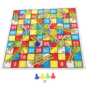 1pc Snake Ladder Educational Kids Children Toys Interesting Board Game Set Portable Flying Chess Board Family Party Game Gifts