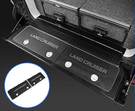 Carbon panel Для Toyota Land Cruiser 2008- аксессуары Автомобильная задняя защитная решетка порог для багажника Защитная панель для автостайлинга - Название цвета: Carbon panel