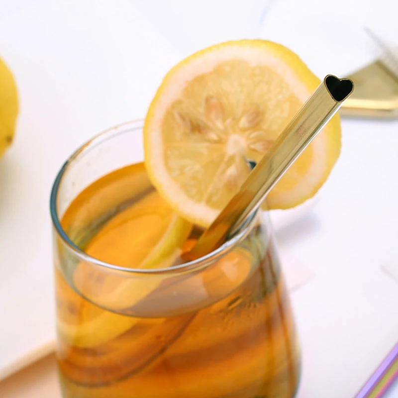 1 шт в форме сердца 21 5 см соломинкой многоразовые металлическая соломинка