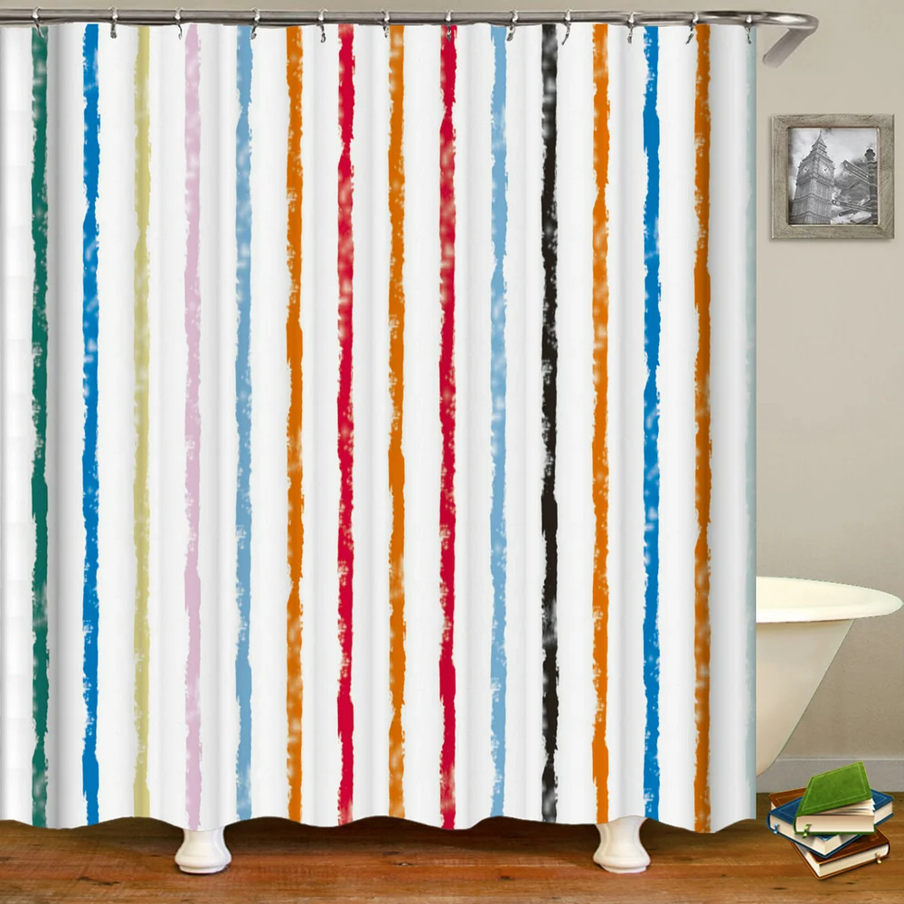 

Занавеска для душа в ванную комнату, водонепроницаемая, с геометрическим рисунком