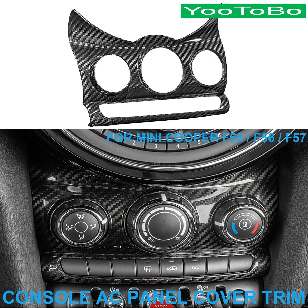 

Car Real Dry Carbon Fiber Central Console AC Air Conditioner Panel Cover Trim Sticker For BMW Mini Cooper F55 F56 F57 2015-Up