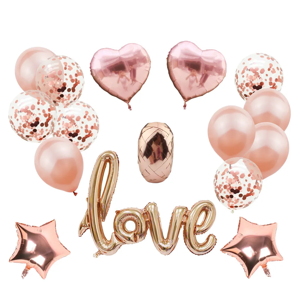 ZLJQ воздушные шары из фольги Love Kit Свадебные украшения Звездный конфетти баллон