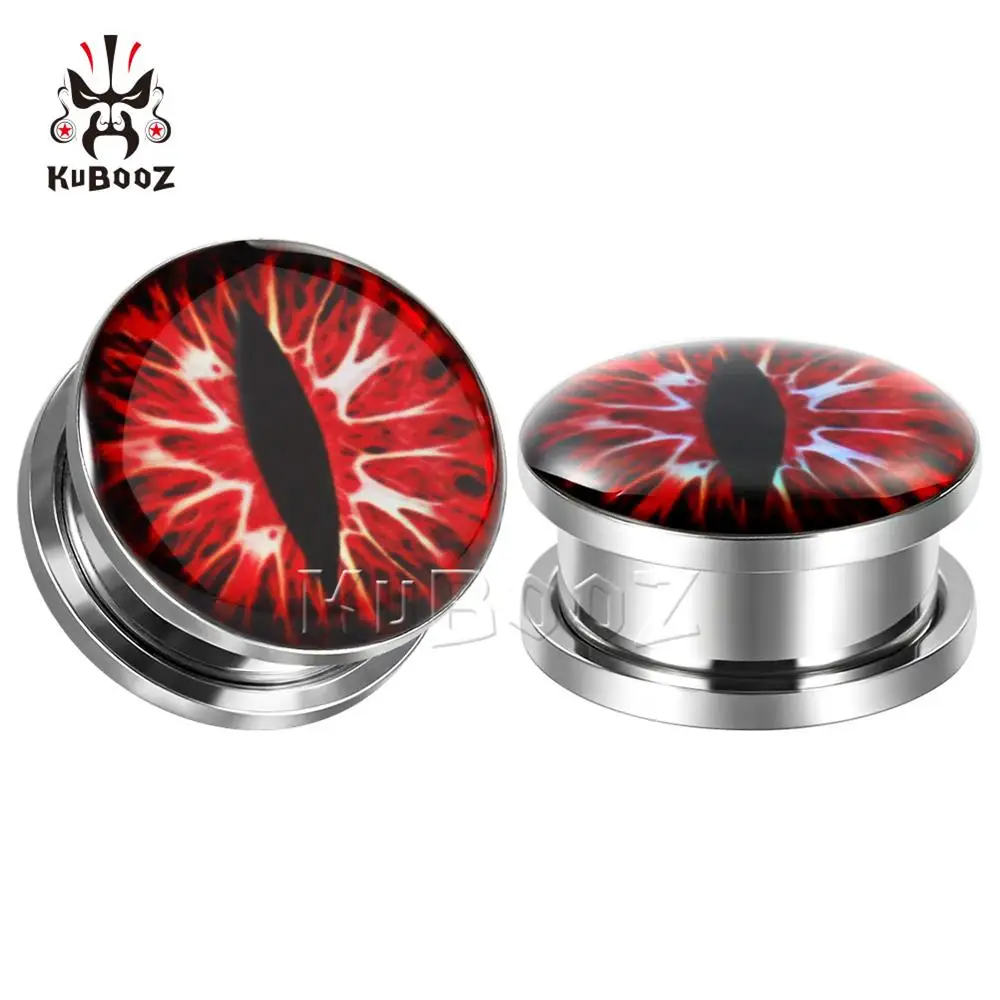 Kubooz, новинка, красочные серьги для пирсинга глаз, тоннели, серьги для ушей, нержавеющая сталь, ювелирные изделия для тела, для мужчин, для мужчин, модный подарок, от 6 до 30 мм